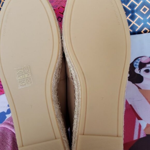 NWT!!! TORYBURCH EVERLY LEATHER ESPADRILLE (TIRAMISU) - Picture 3 of 7